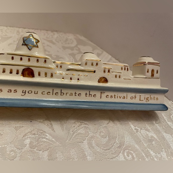 Russ Berrie old city Menorah stand.  Used - Picture 6 of 8